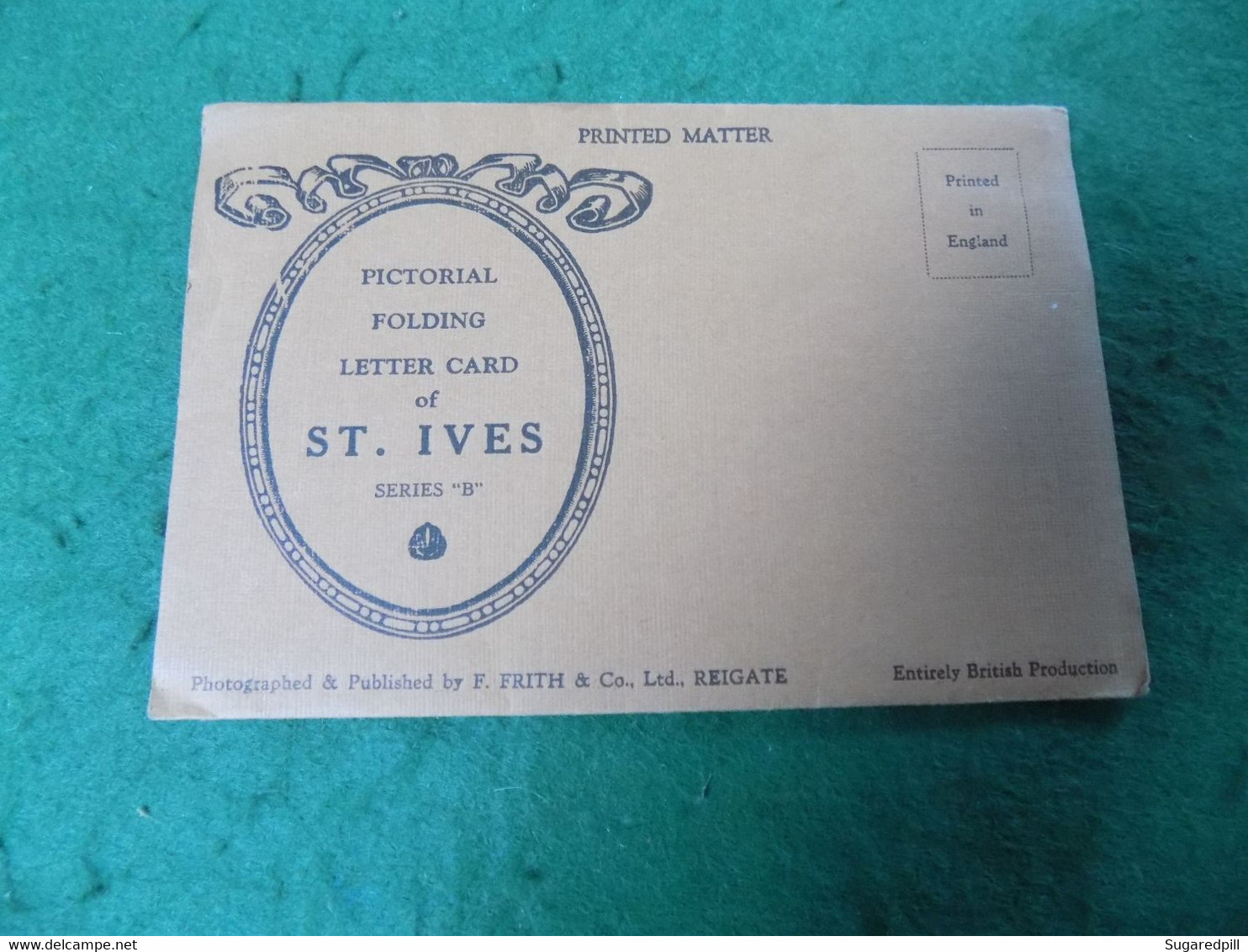 VINTAGE UK CORNWALL: St Ives Lettercard Sepia Frith - St.Ives