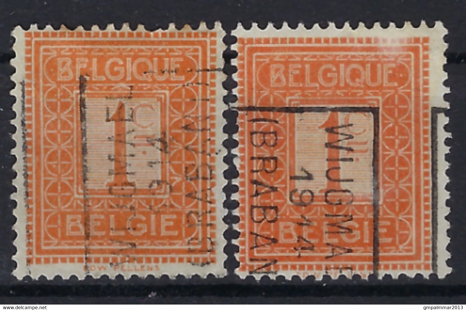 PELLENS Type Cijfer Nr. 108 Voorafgestempeld Nr. 2334 A + B  WIJGMAEL 1914 (BRABANT)  ; Staat Zie Scan ! Inzet Aan 15 € - Roller Precancels 1910-19