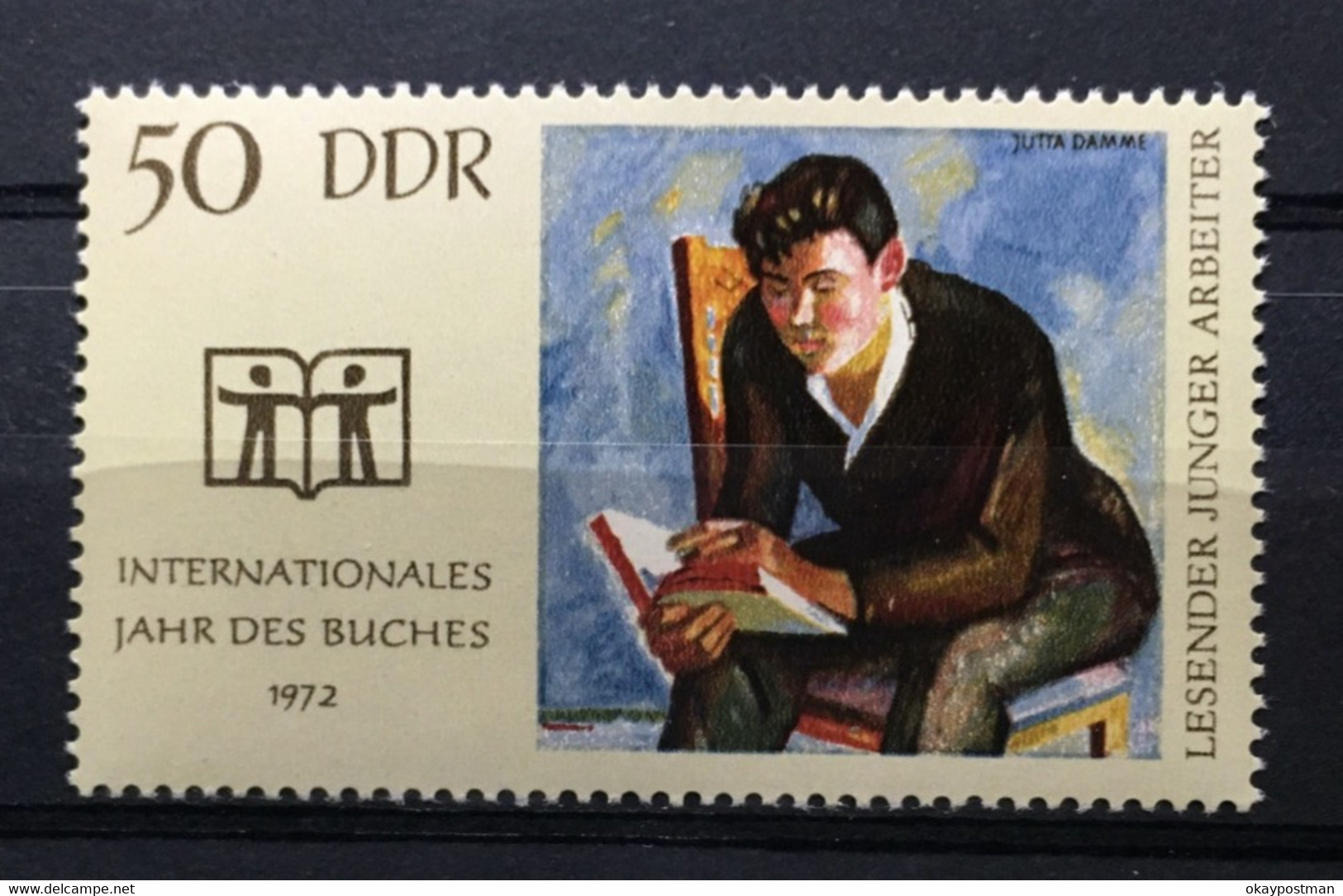 (347) DDR 1972 : Sc# 1393 INTL BOOK YEAR YOUNG WORKER READING - MNH VF - Ongebruikt