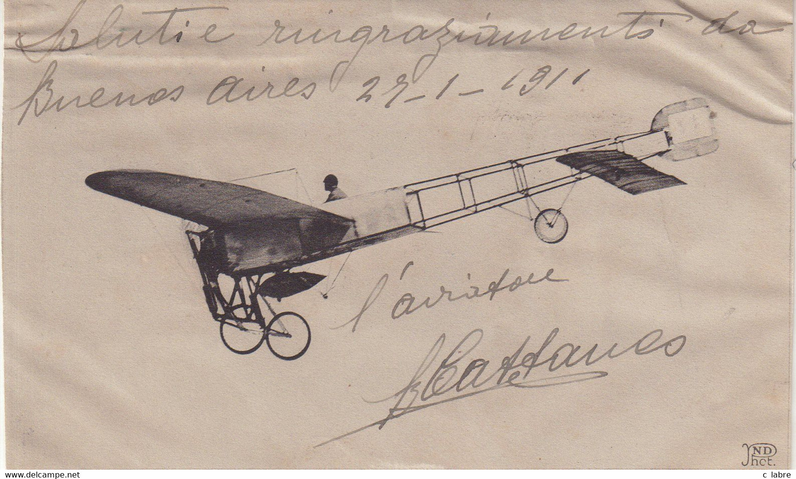 ITALIE : PHOTO DEDICACEE DU PILOTE ITALIEN CATTANEO . B . 1911 . - Otros & Sin Clasificación