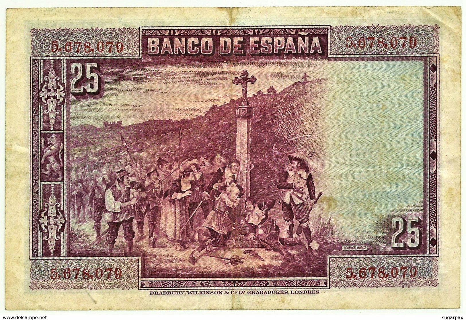 ESPAÑA - 25 Pesetas - 15.08.1928 - Pick 74.a - SIN Serie - Pedro Calderón De La Barca - Kingdom - 1-2-5-25 Peseten