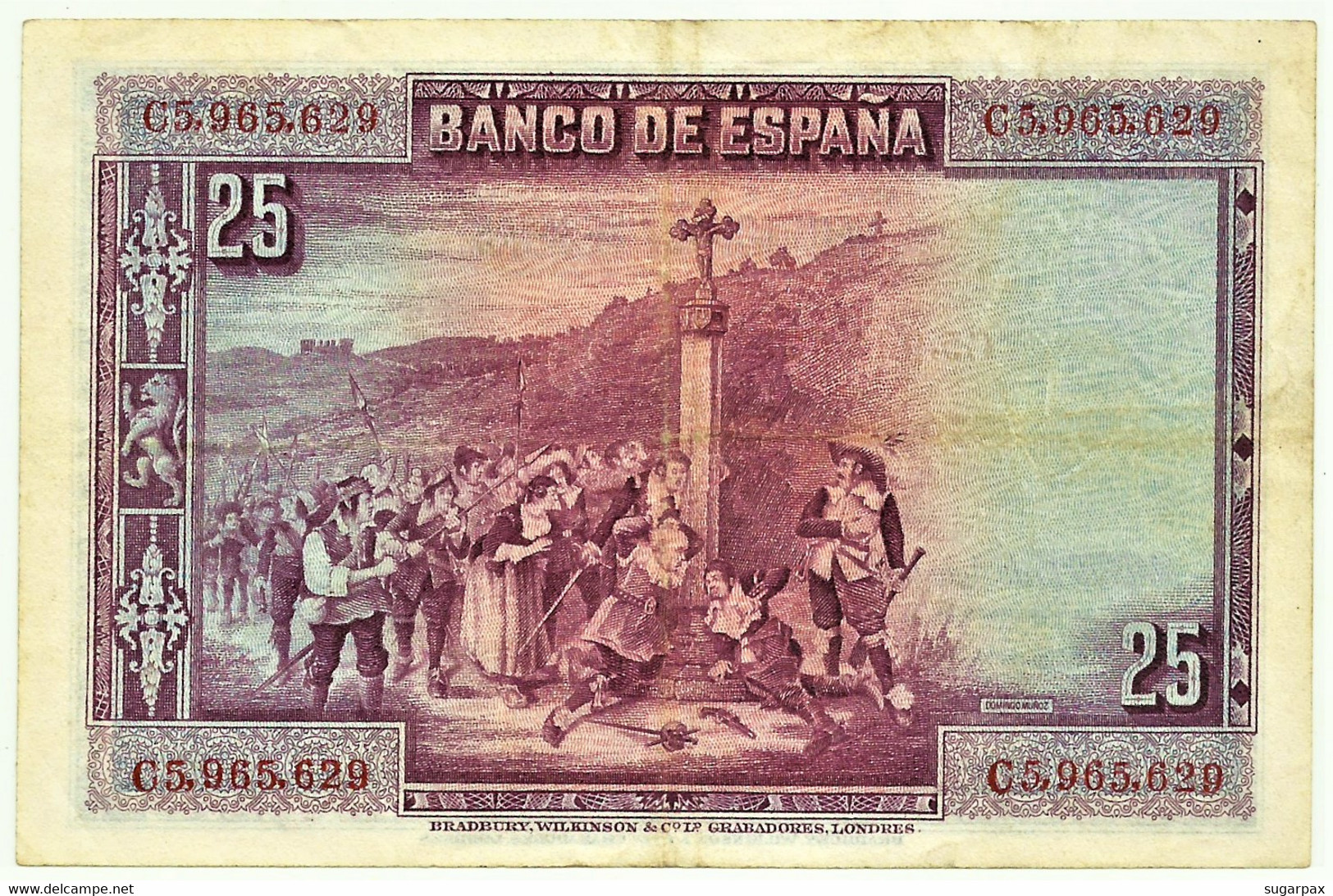 ESPAÑA - 25 Pesetas - 15.08.1928 - Pick 74.b - Serie C - Pedro Calderón De La Barca - Kingdom - 1-2-5-25 Peseten