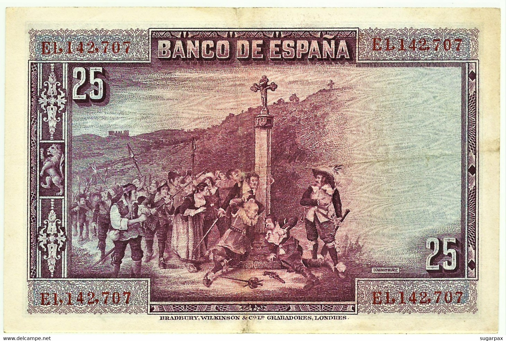 ESPAÑA - 25 Pesetas - 15.08.1928 - Pick 74.b - Serie E - Pedro Calderón De La Barca - Kingdom - 1-2-5-25 Pesetas