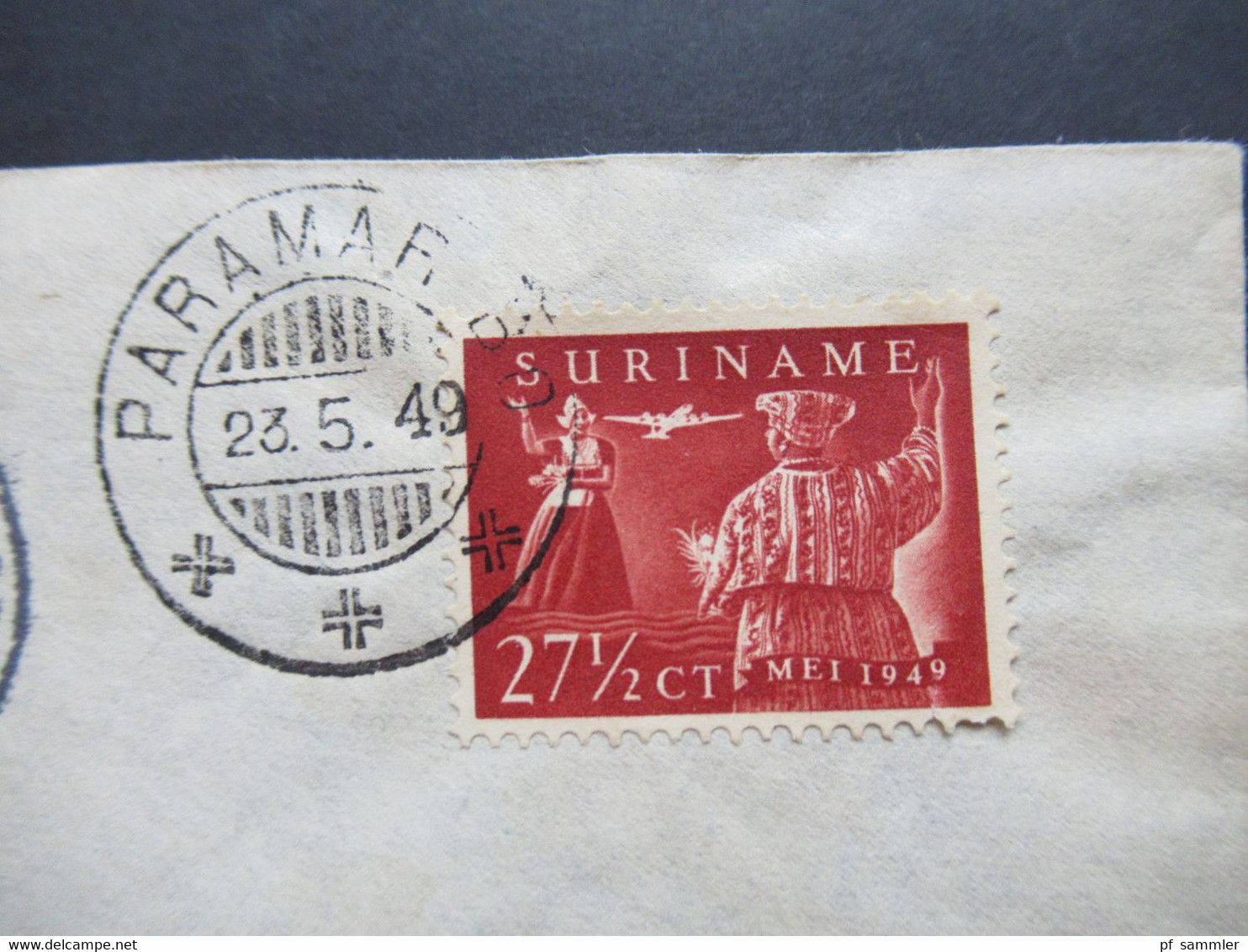 Niederlande Kolonie 1949 Suriname Air Mail Eerste KLM DC-6 Vlucht Suriname - Nederland 23 - Mei - 1949 - Suriname ... - 1975