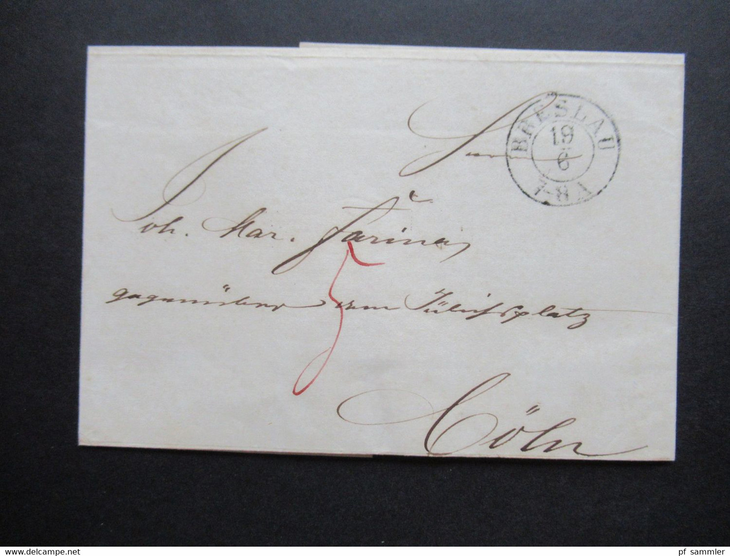 AD Vorphila 19.6.1846 Stempel K2 Breslau Und Ank. Stempel K2 St. P. Coeln No1 Faltbrief Ohne Inhalt! - ...-1860 Prefilatelia