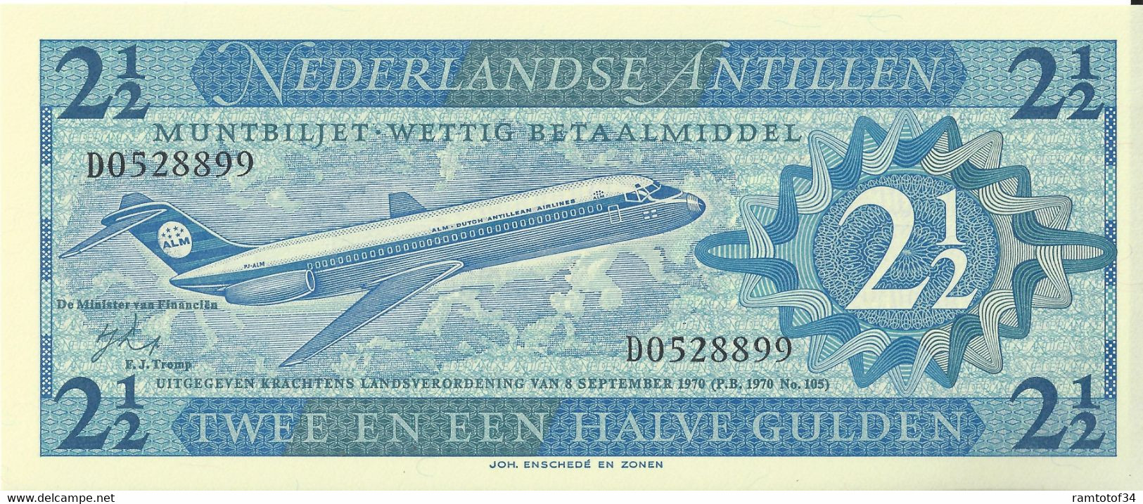 NEDERLANDLANDSE ANTILLEN - 2.5 Gulden 1970 UNC - Antilles Néerlandaises (...-1986)