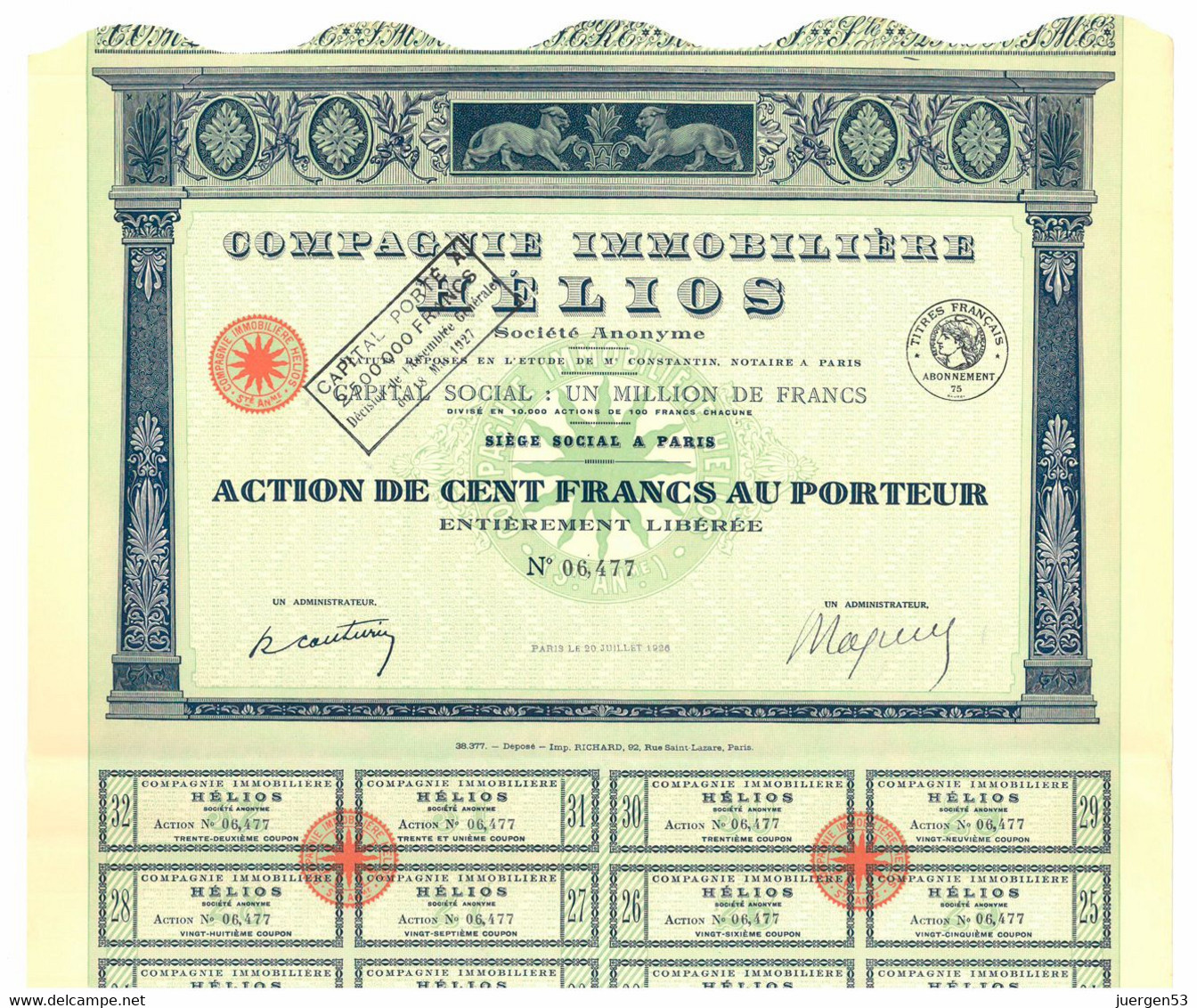 Compagnie Immobilière HÉLIOS (Imp. Richard) - G - I