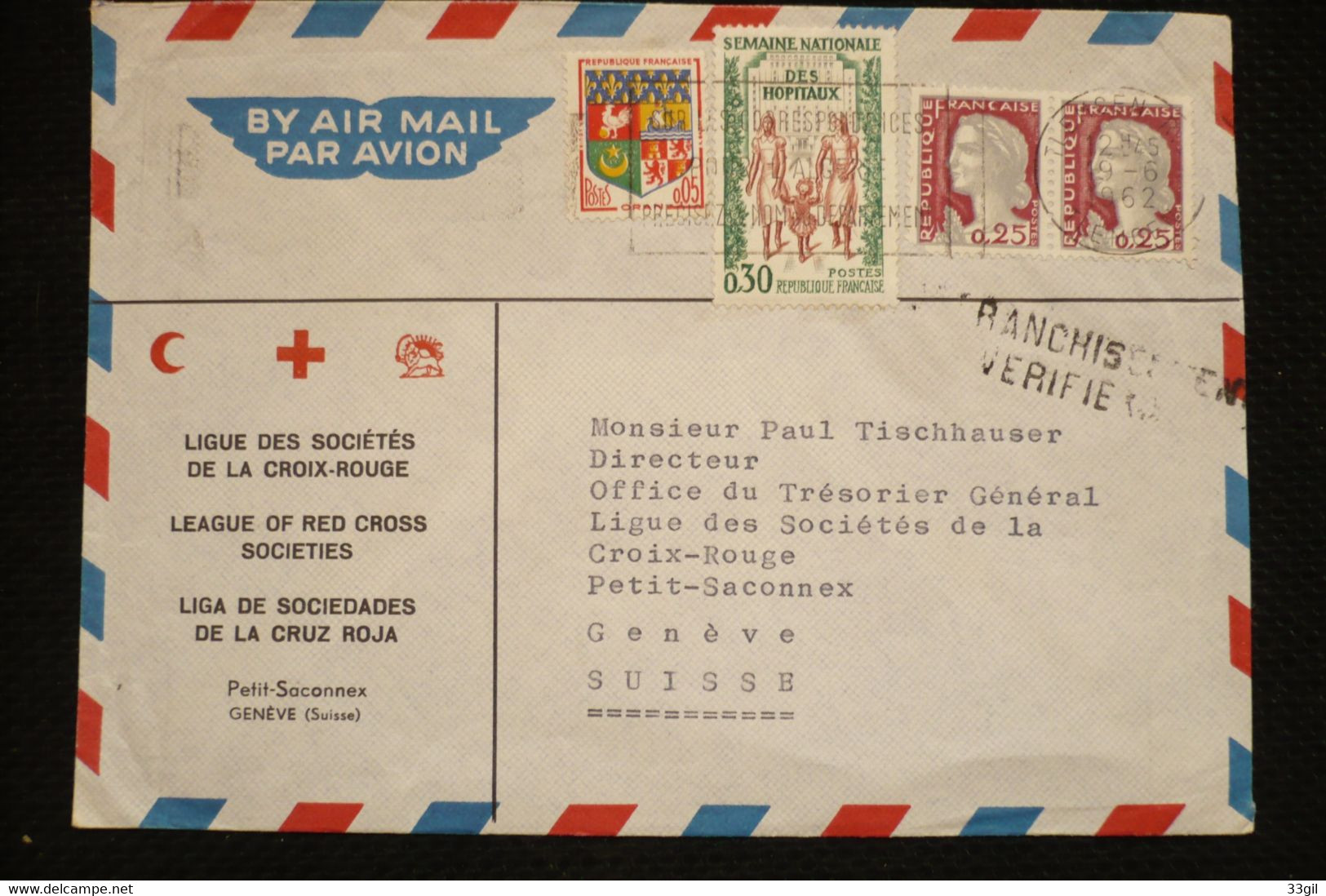 Algérie Lettre Tlemcen 19/6/1962 En Tête  Croix Rouge Red Cross Vers Suisse - Algerienkrieg