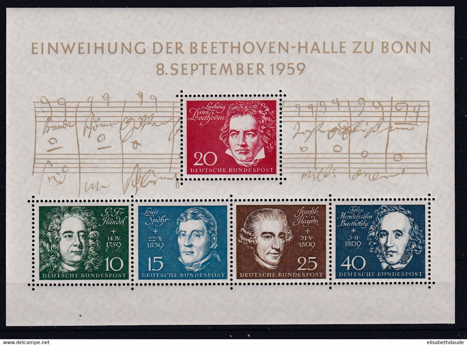 BRD - BLOC YVERT N° 1 ** MNH - COTE = 45 EUR - BEETHOVEN - 1959-1980