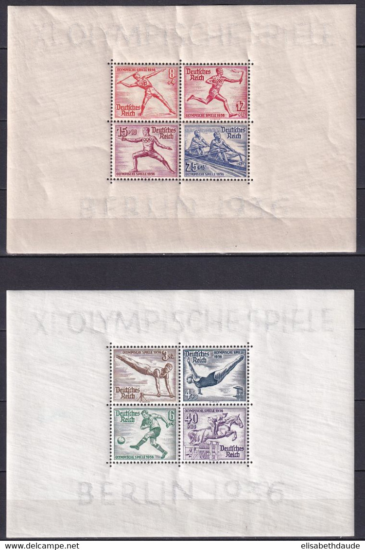 REICH - JEUX OLYMPIQUES 1936 - BLOC YVERT N° 4/5 ** MNH -  COTE = 275 EURO - - Blocks & Kleinbögen