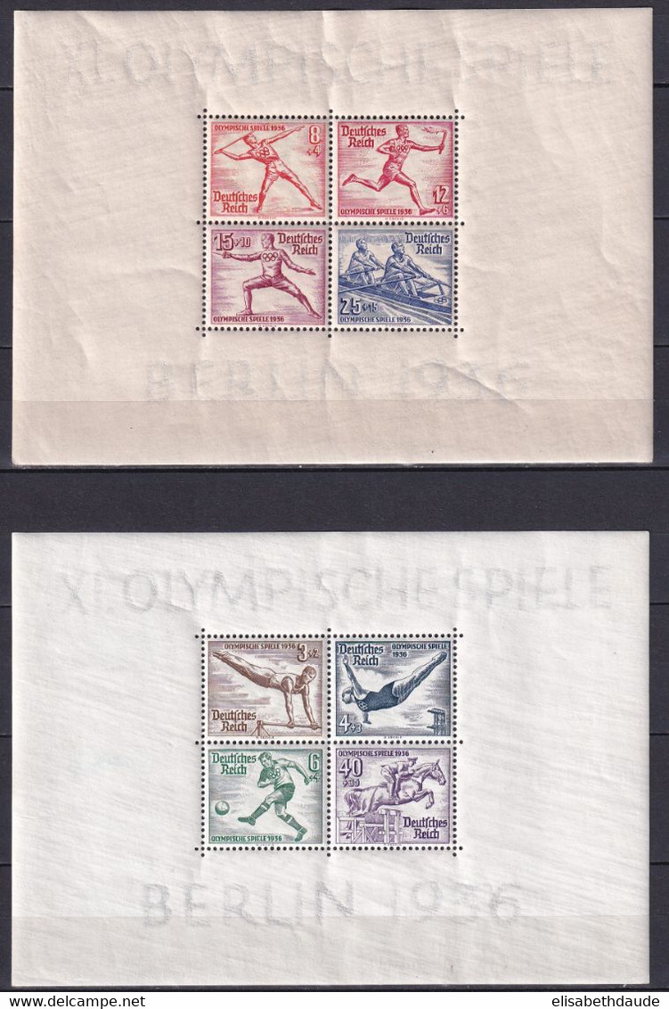 REICH - JEUX OLYMPIQUES 1936 - BLOC YVERT N° 4/5 ** MNH -  COTE = 275 EURO - - Blocs