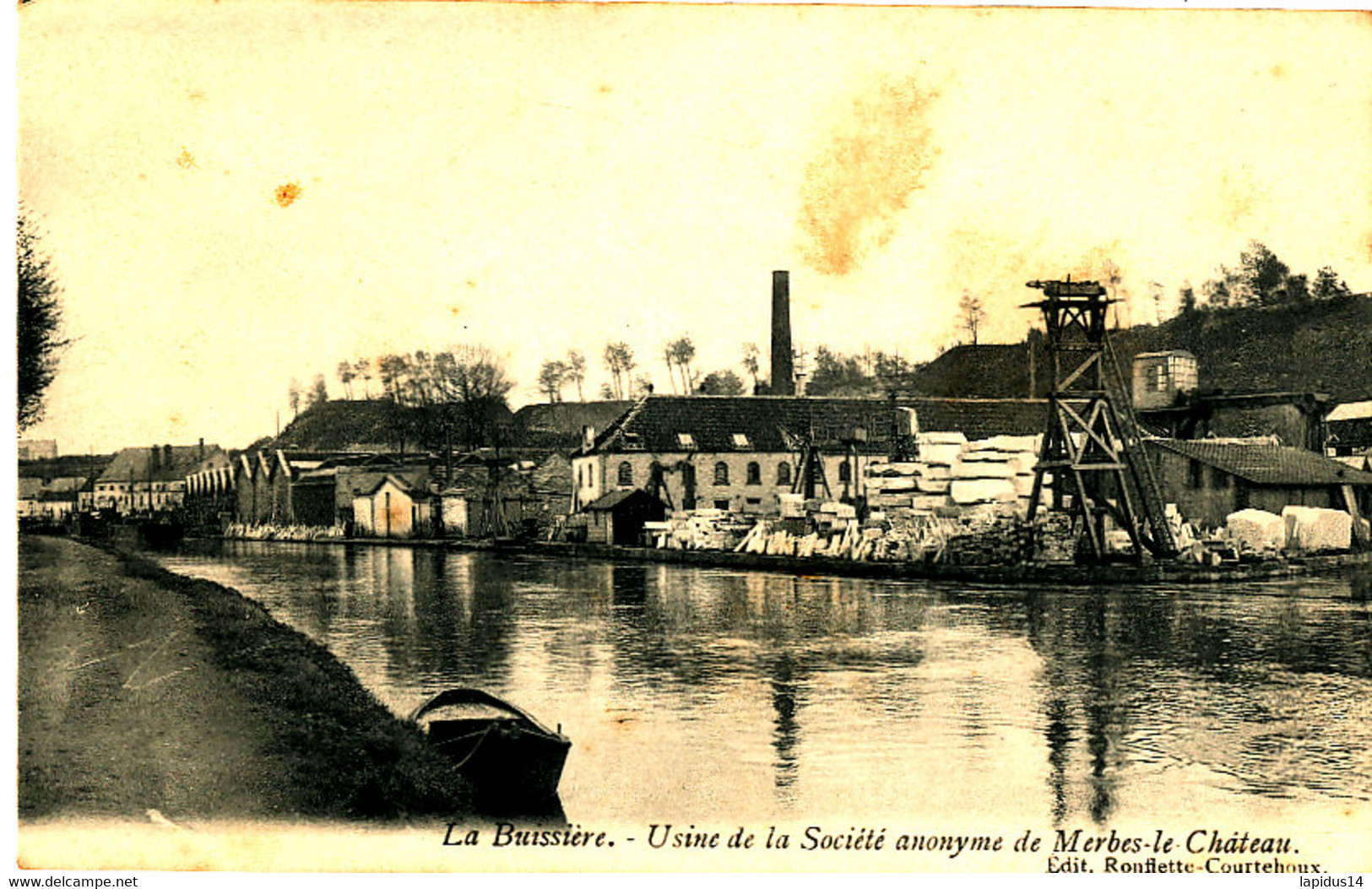 AS 828 / C P A -   BELGIQUE-   MERBES-LE- CHATEAU  -LA BUISSIERE USINE DE LA SOCIETE  ANONYME - Merbes-le-Château