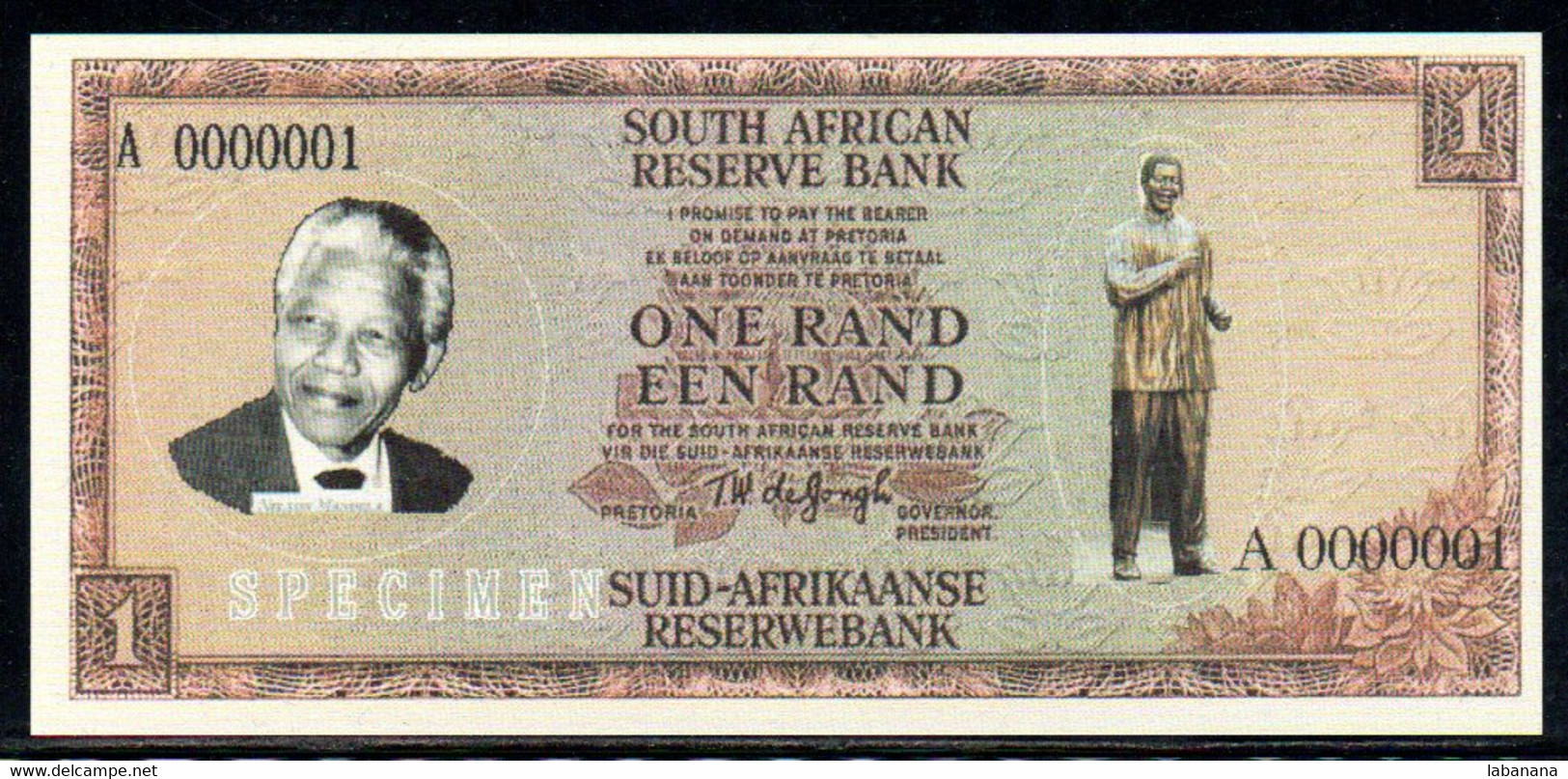 515-Billet De Fantaisie Afrique Du Sud 1 Rand Mandela Specimen - Fiktive & Specimen