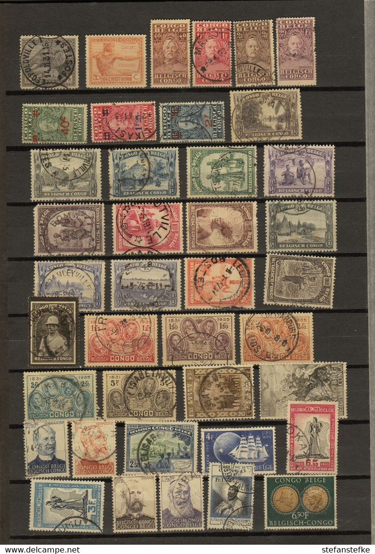 Congo Belge Ocb Nr :  All Different Used Some High Values !  (zie Scan) Oa 117 149 182 183 188 - Verzamelingen