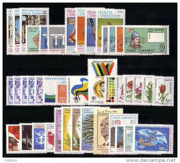 1984 TURKEY YEAR COMPLETE SET ALL MNH ** - Années Complètes