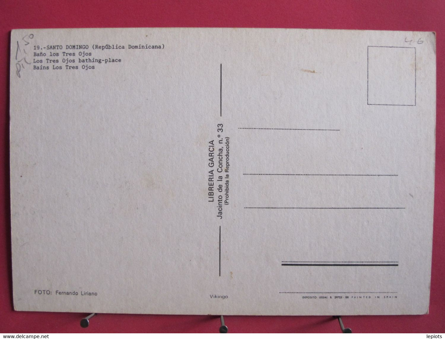 Visuel Pas Très Courant - Republica Dominicana - Santo Domingo - Baño Los Tres Ojos - R/verso - República Dominicana