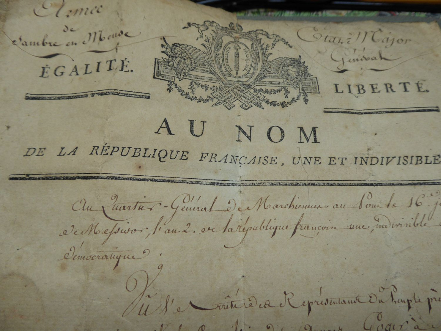 Laisser Passer De L'Armée De Sambre Et Meuse - Documentos Históricos