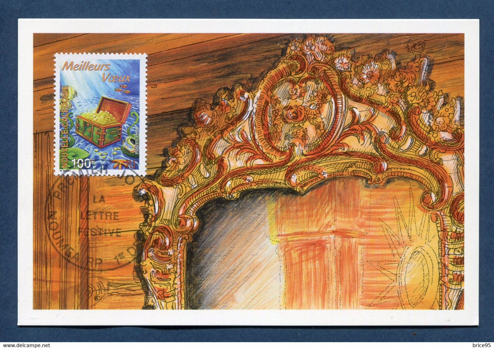 ⭐ Nouvelle Calédonie - Carte Maximum - Premier Jour - FDC - La Lettre Festive - 1998 ⭐ - Cartoline Maximum