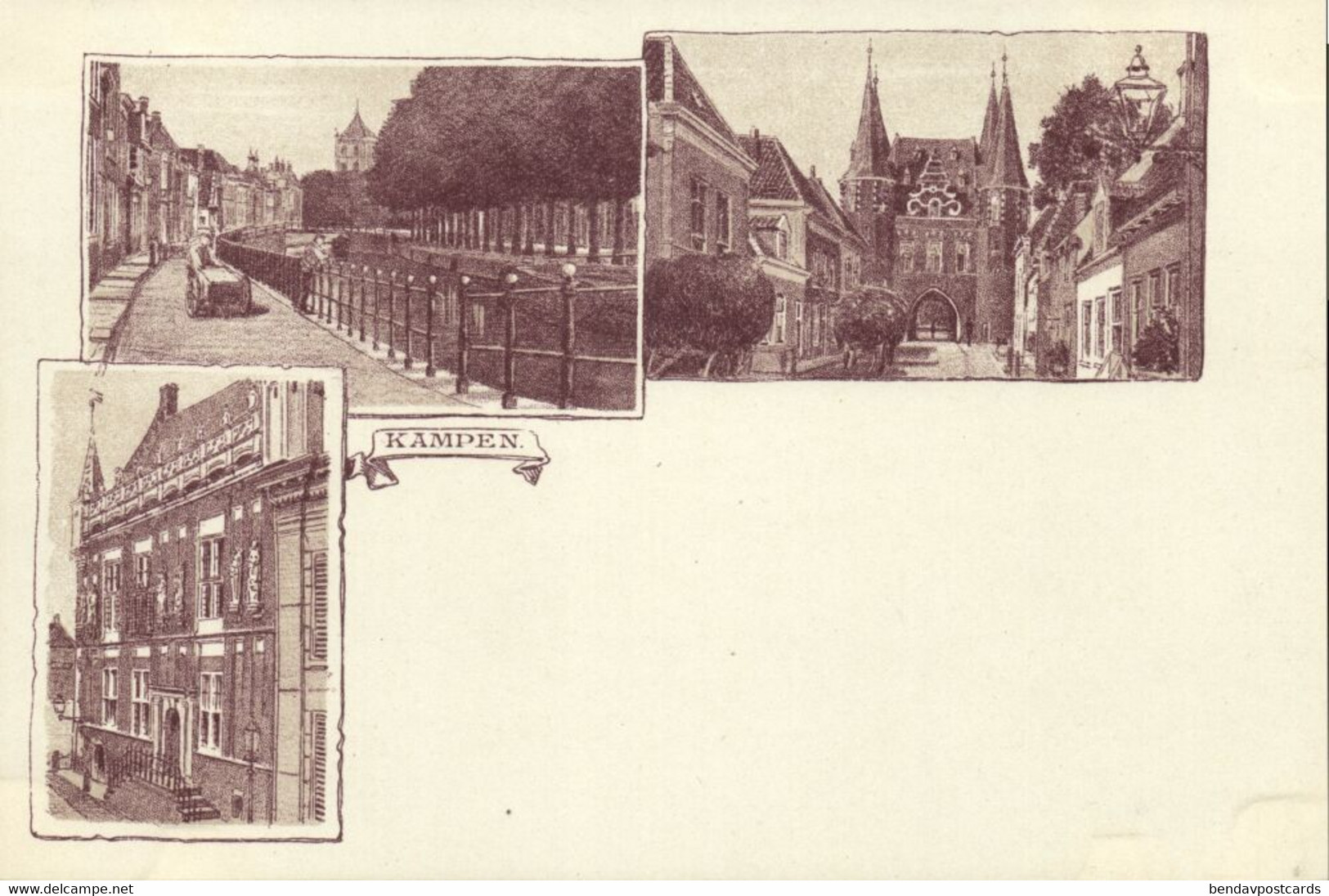 Nederland, KAMPEN, Meerbeeldkaart (1899) Ansichtkaart (2) - Kampen
