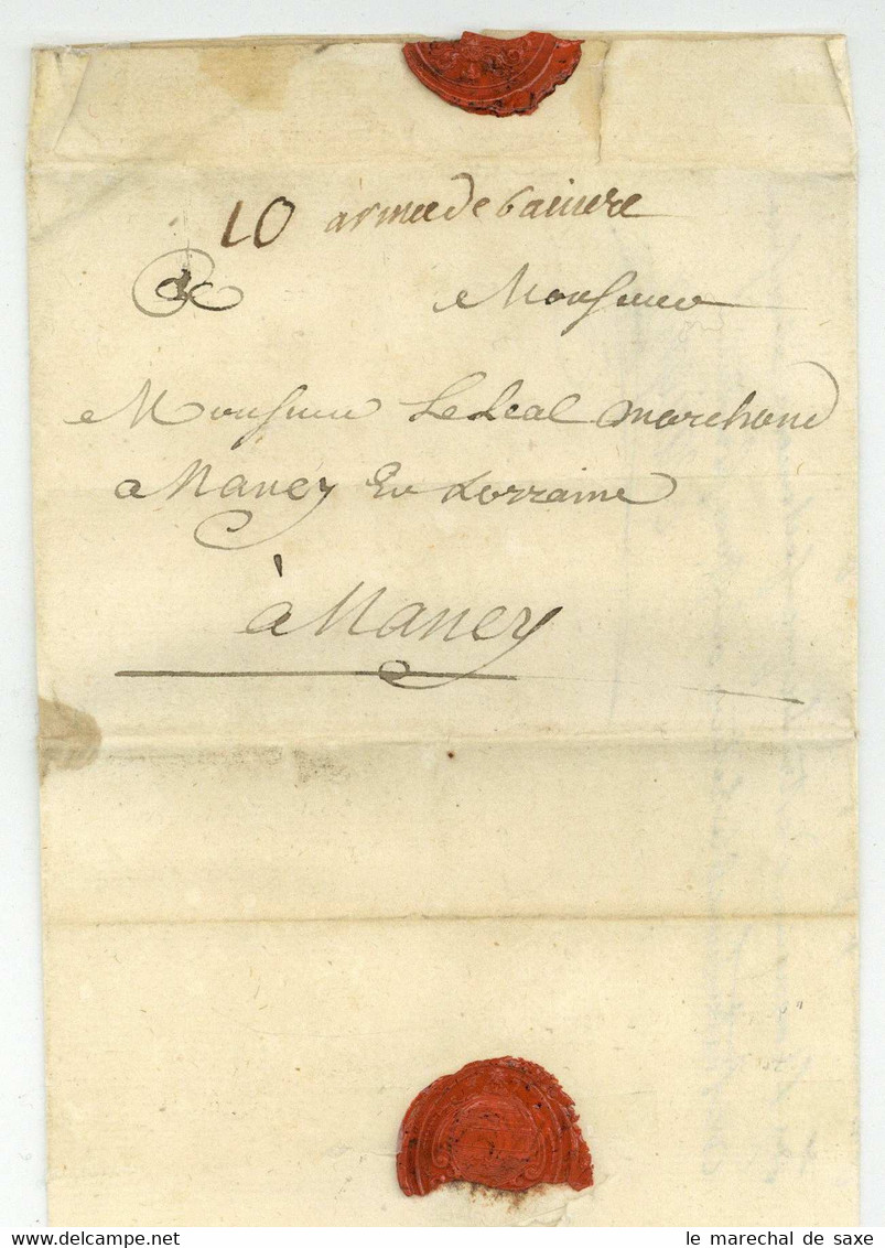 ARMEE DE BAVIERE 1743 Simmern Zimmern Regiment Provence Michel De Varignon (1695-1771) Erbfolgekrieg - Armeestempel (vor 1900)