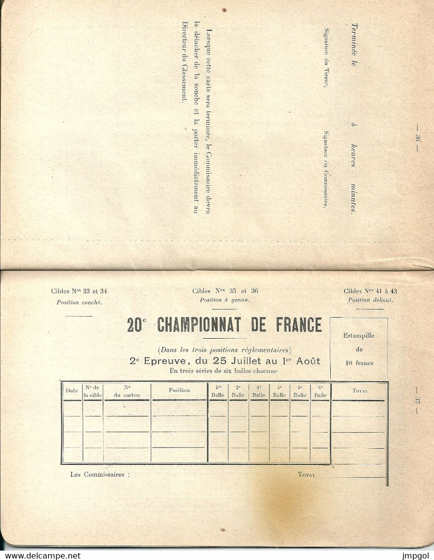 Fête Annuelle De Tir Mâcon Société Des Tireurs Mâconnais  Juillet 1903 Livret De Tir Jeannaud 29ème D'Infanterie Autun - Ohne Zuordnung