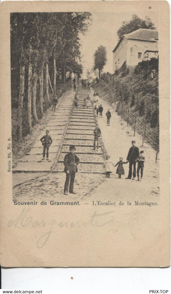 REF3130/ CP-PC Souvenir De Grammont ( Geraardsbergen) L'Escalier De La Montagne Animée - Geraardsbergen