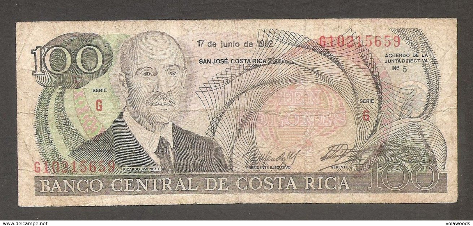 Costa Rica - Banconota Circolata Da 100 Colones P-258 - 1992 #19 - Costa Rica