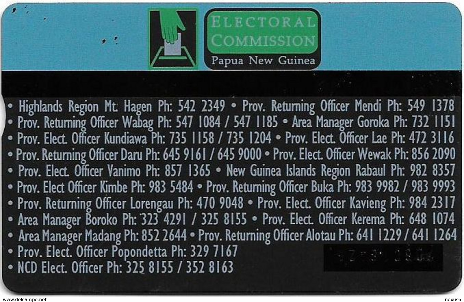 Papua New Guinea - Telikom - L&G - Election Campaign - 708C - 04.1997, 1Kina, Mint Rare - Papua New Guinea