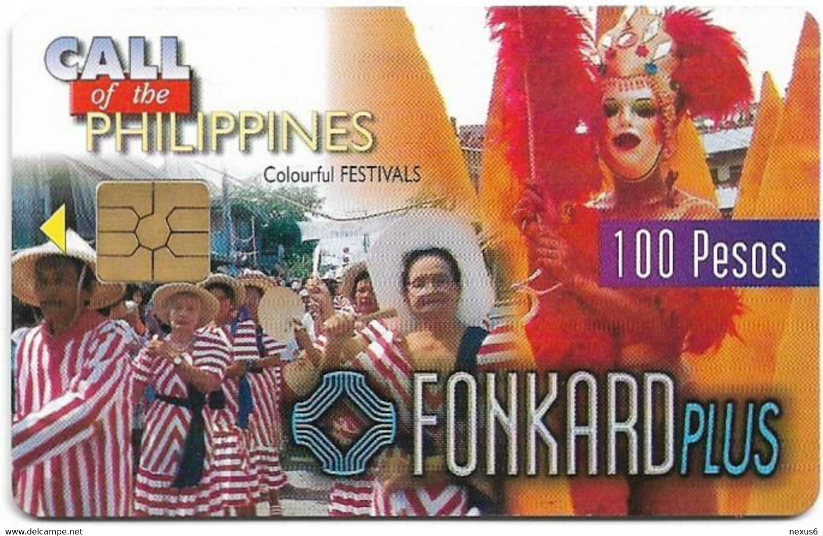 Philippines - PLDT (Chip) - Colourful Festivals - Exp.30.06.1999, Chip Gem2 Black, 100₱, Mint - Filipinas