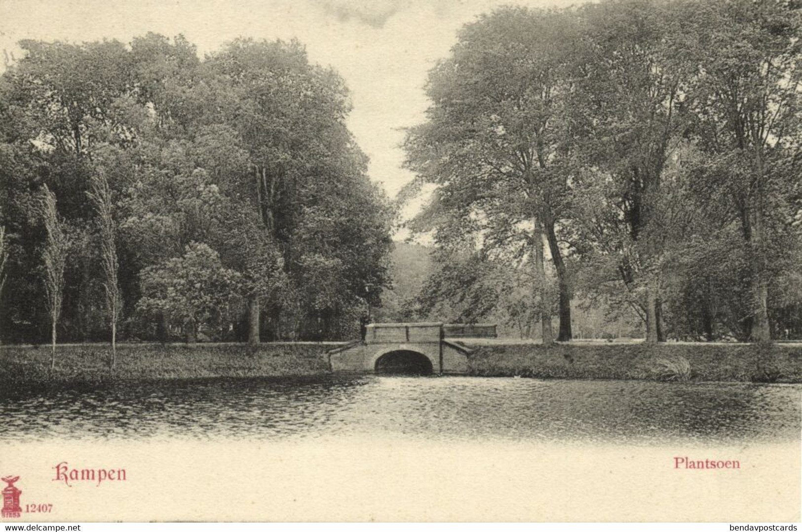 Nederland, KAMPEN, Plantsoen (1900s) Ansichtkaart - Kampen