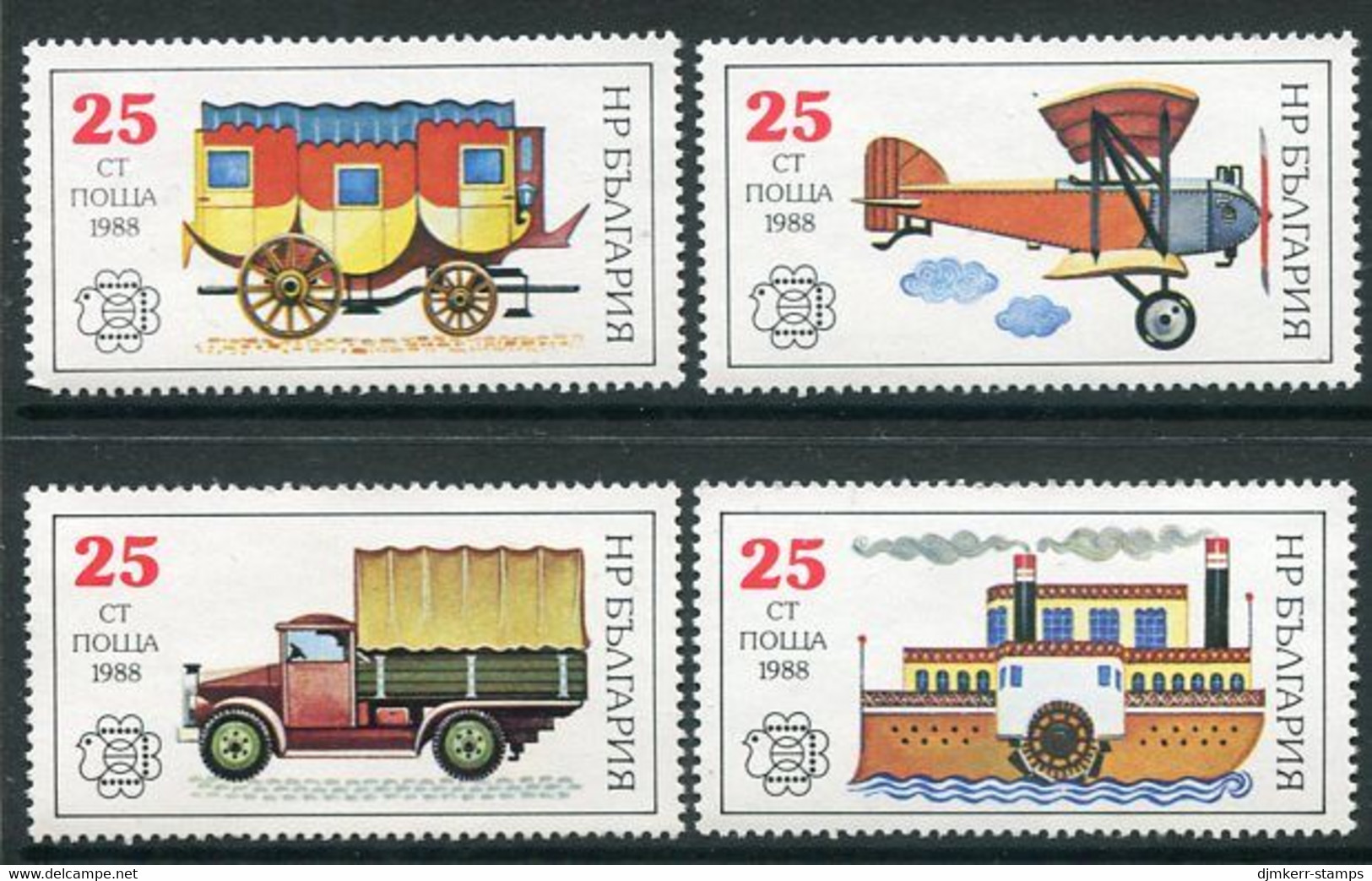 BULGARIA 1988 Postal Transport MNH / **.  Michel 3724-27 - Ongebruikt