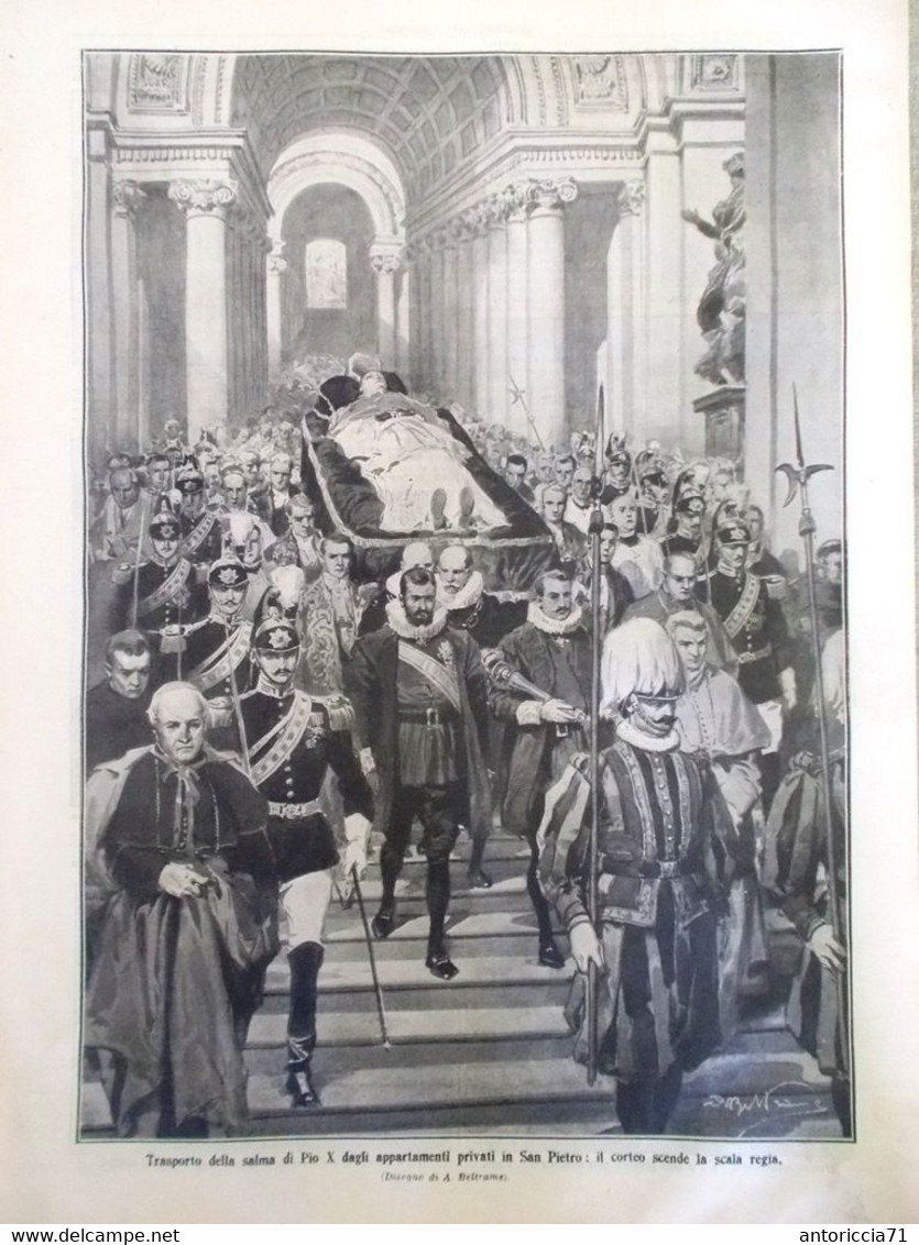 La Domenica Del Corriere 30 Agosto 1914 WW1 Morte Di Papa Pio X Francia Germania - Weltkrieg 1914-18