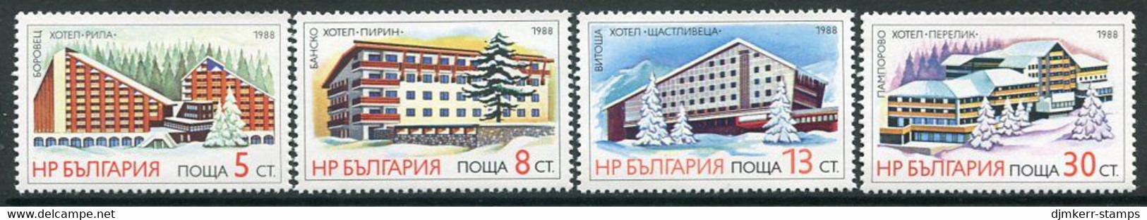 BULGARIA 1988 Tourism: Hotels MNH / **.  Michel 3717-20 - Nuovi