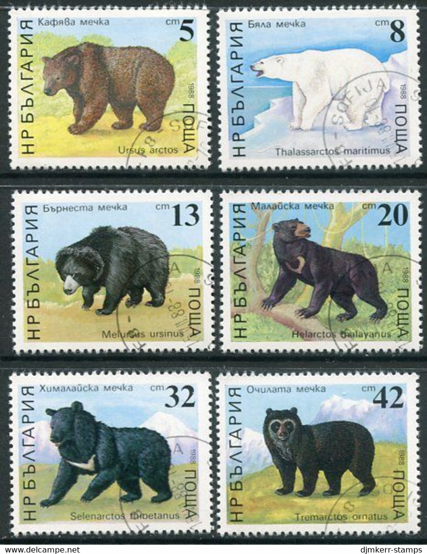 BULGARIA 1988 Bears  Used.  Michel 3703-08 - Used Stamps