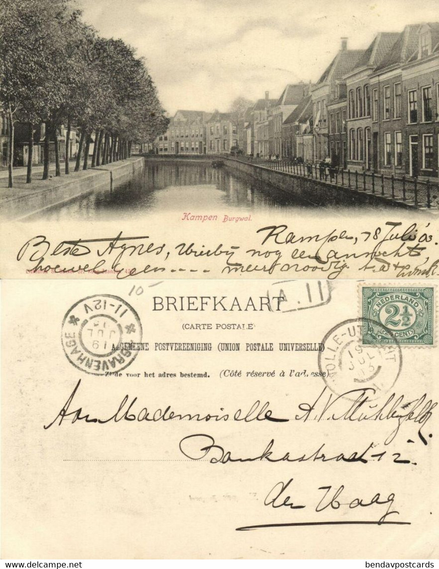 Nederland, KAMPEN, Burgwal (1903) Ansichtkaart - Kampen