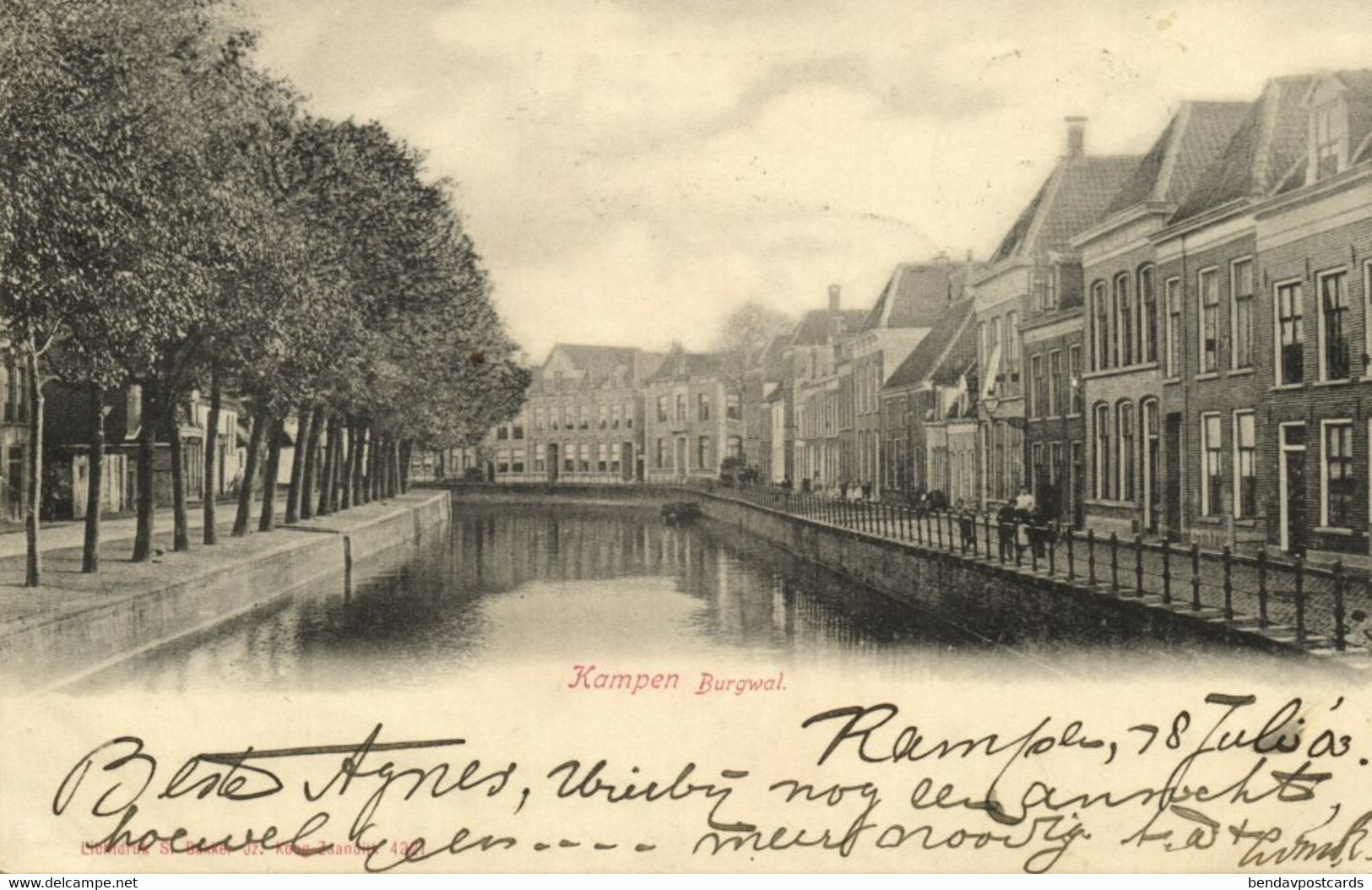 Nederland, KAMPEN, Burgwal (1903) Ansichtkaart - Kampen