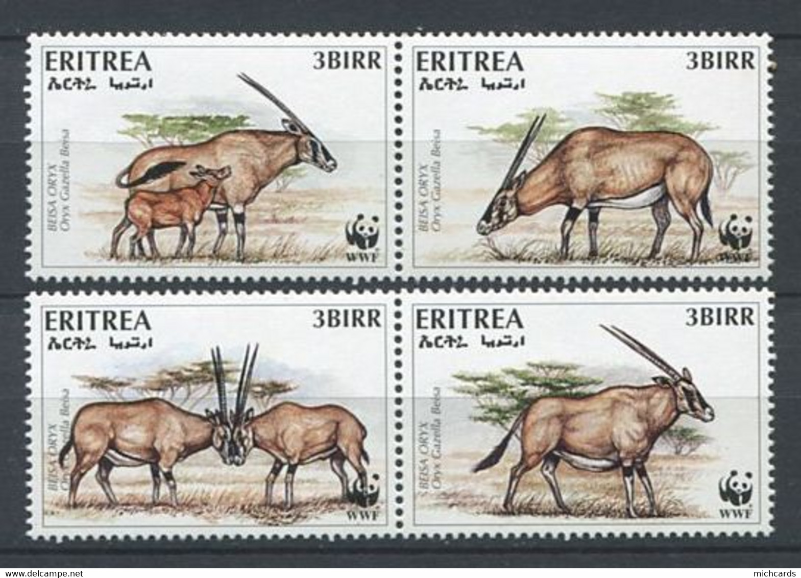 287 - ERYTHREE 1996 - Yvert 282/85 - WWF Gazelle - Neuf ** (MNH) Sans Trace De Charniere - Erythrée
