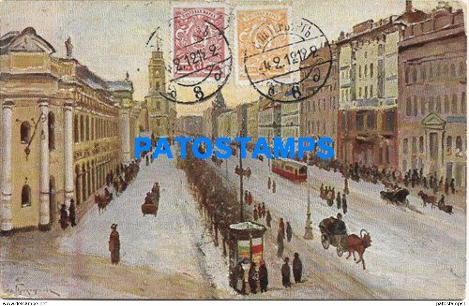 151593 RUSSIA ST PETERSBURG PERSPECTIVE DE NEVSKY AVENUE & TRAMWAY CIRCULATED TO ARGENTINA POSTAL POSTCARD - Rusia