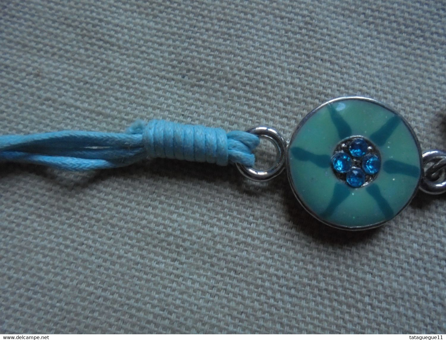 Vintage - Bijou fantaisie - Bracelet émaux bleus