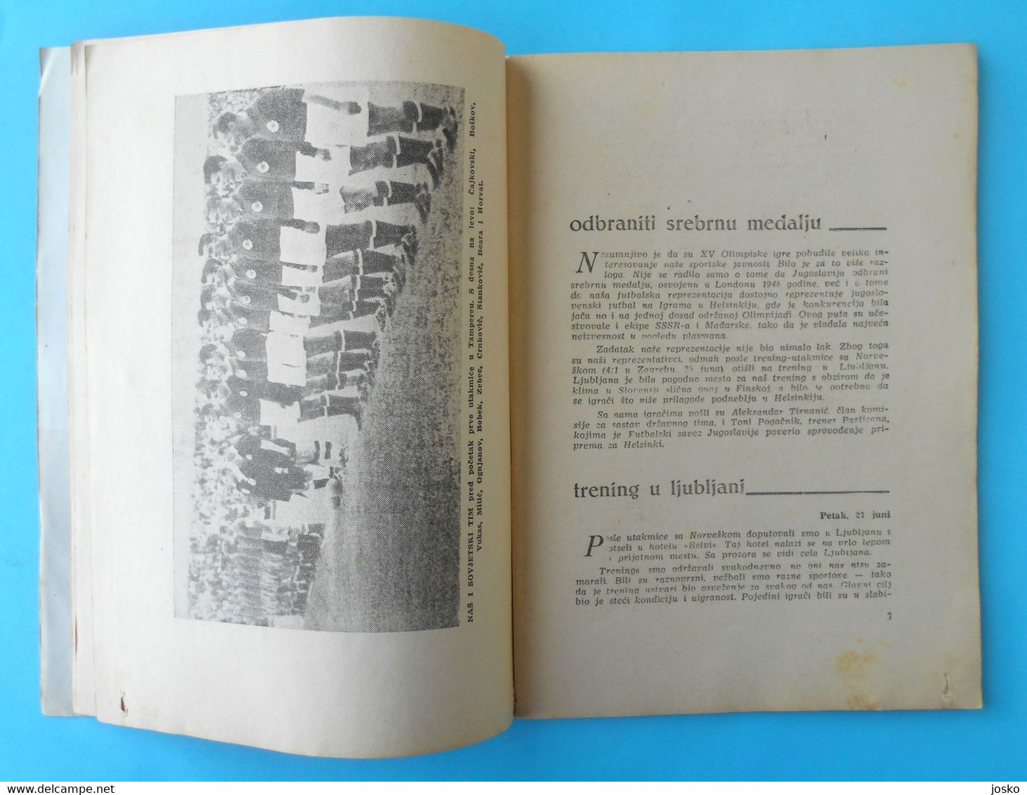 OLYMPIJSKI DNEVNIK - Yugoslavia Football Team On Olympic Games 1952 Helsinki Old Book* Olympia Olympiade Jeux Olympiques - Libri