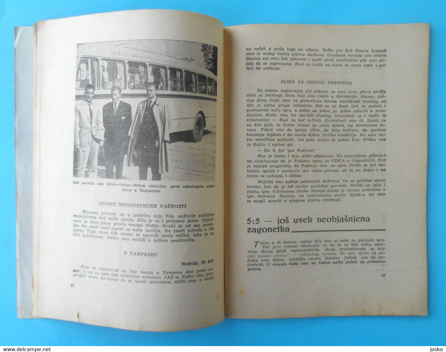 OLYMPIJSKI DNEVNIK - Yugoslavia Football Team On Olympic Games 1952 Helsinki Old Book* Olympia Olympiade Jeux Olympiques - Boeken