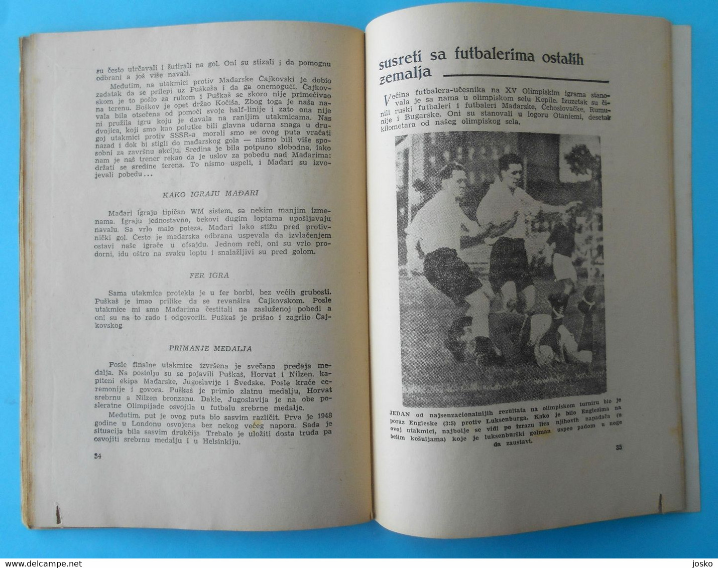 OLYMPIJSKI DNEVNIK - Yugoslavia Football Team on Olympic Games 1952 Helsinki old book* Olympia Olympiade Jeux Olympiques