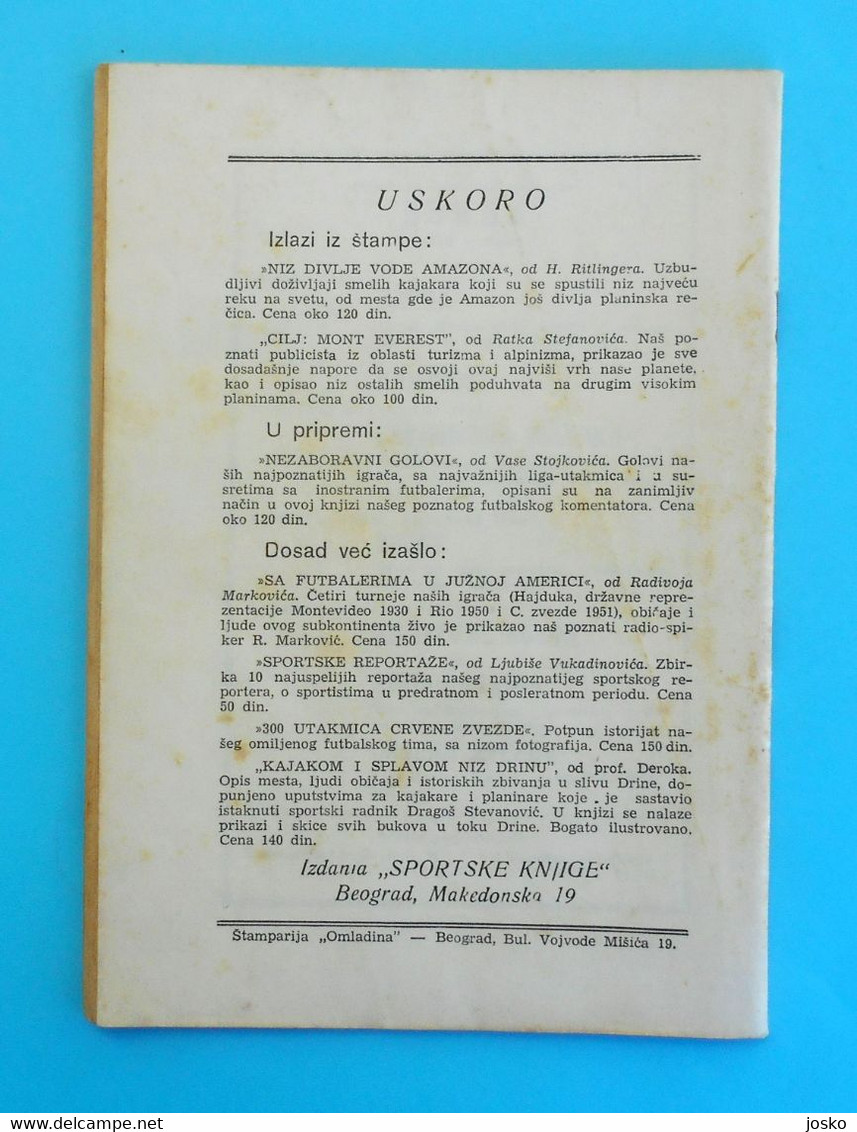 OLYMPIJSKI DNEVNIK - Yugoslavia Football Team on Olympic Games 1952 Helsinki old book* Olympia Olympiade Jeux Olympiques