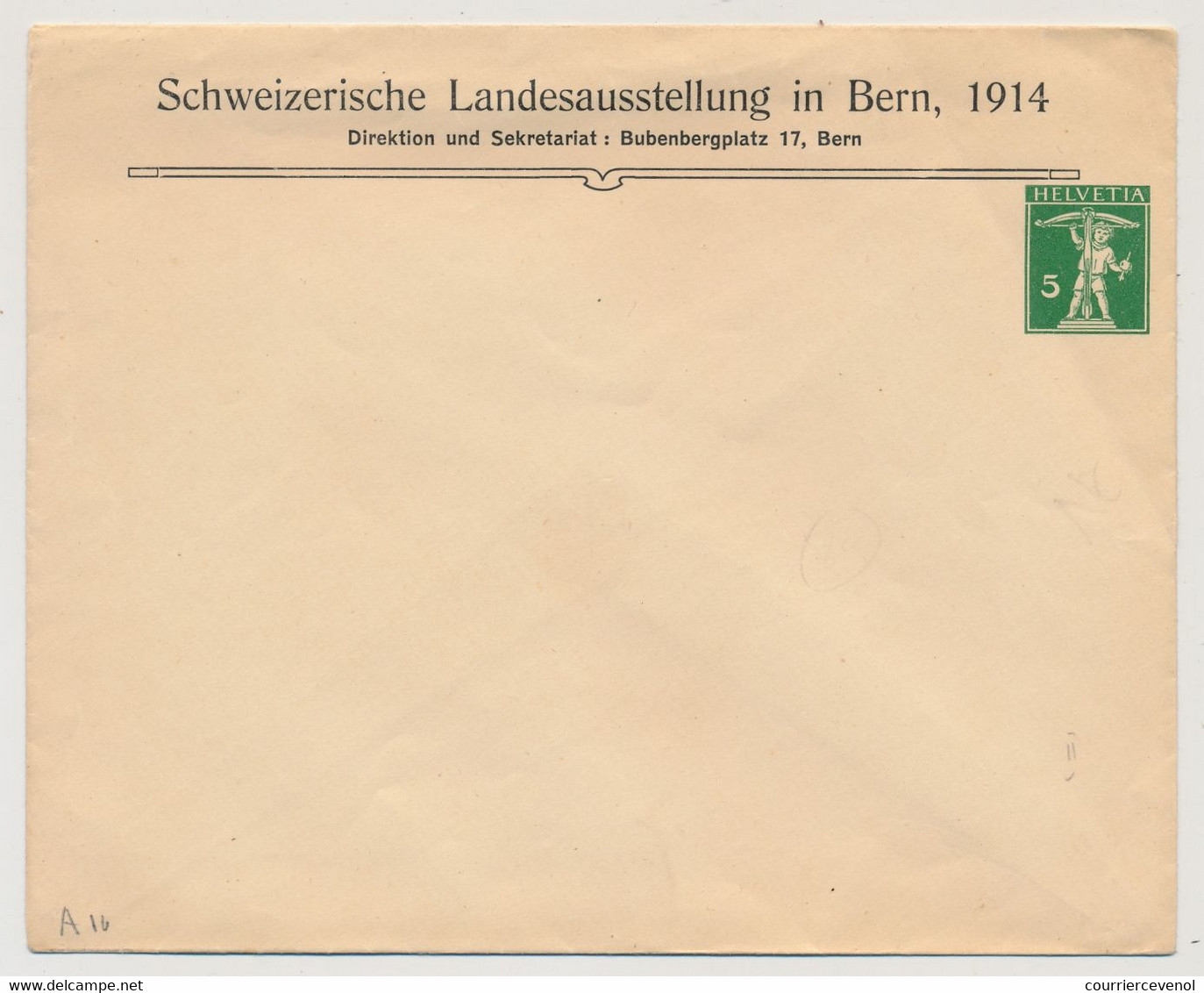 SUISSE - Enveloppe (Entier Postal PRIVÉ) 5c Helvetia - Sch. Lansesausstellung In Bern, 1914 - Entiers Postaux