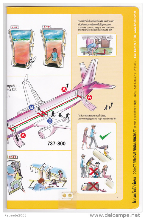 Thailande / Nokair / Boeing B 737 - 800 / Consignes De Sécurité / Safety Card - Safety Cards