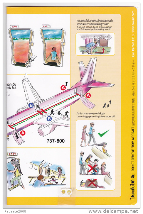 Thailande / Nokair / Boeing B 737 - 800 / Consignes De Sécurité / Safety Card - Sicherheitsinfos