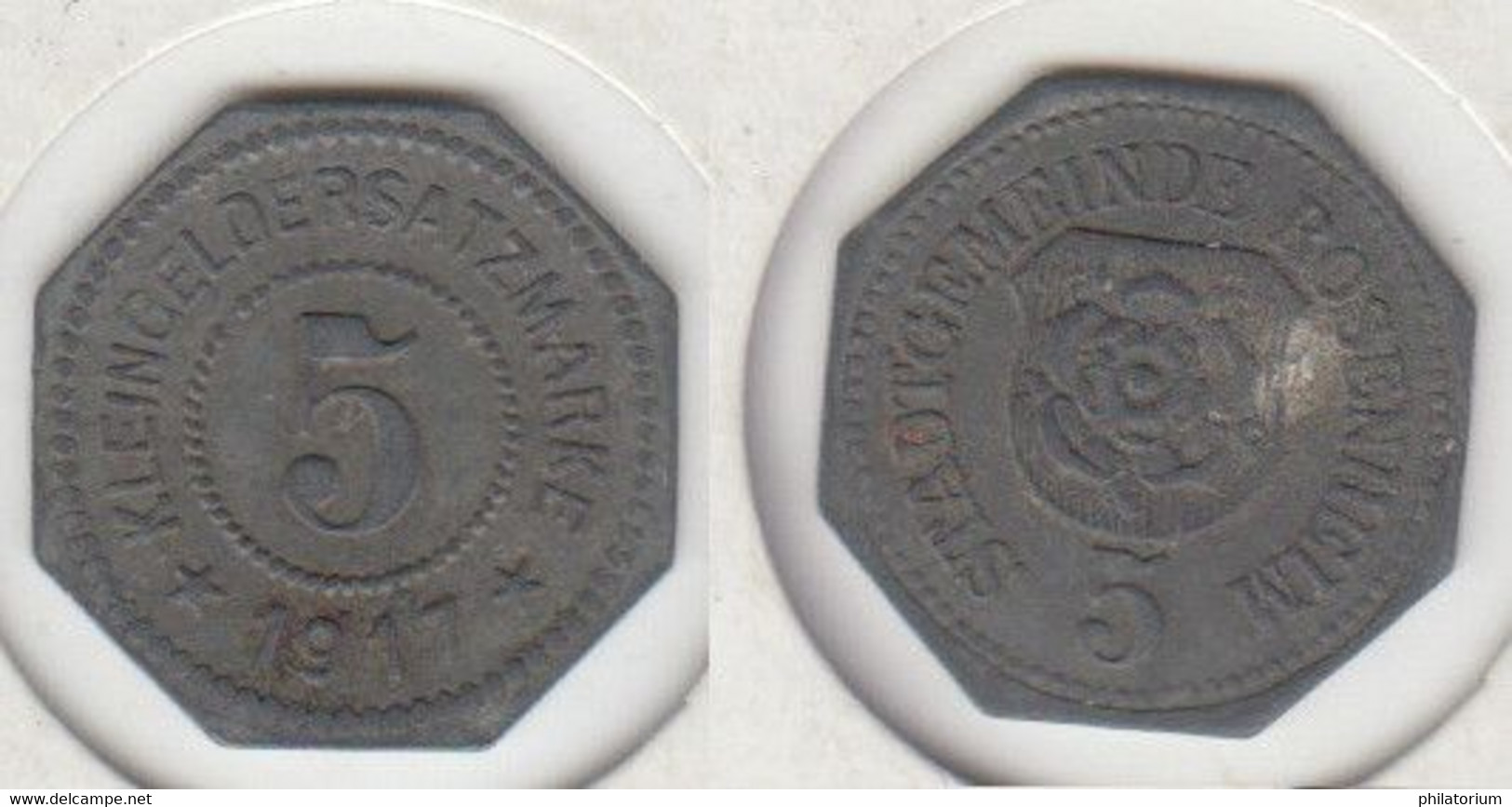 Allemagne ROSENHEIM  5 Kleingeldersatzmarke 1917 - Monétaires/De Nécessité