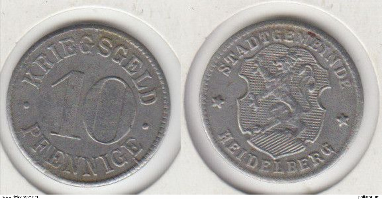 Allemagne  Kriegsgeld 10 Pfennig  HEIDELBERG - Monétaires/De Nécessité