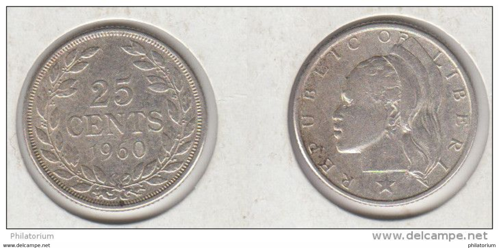 Liberia 25 Cents 1960  Argent  KM#16 - Liberia