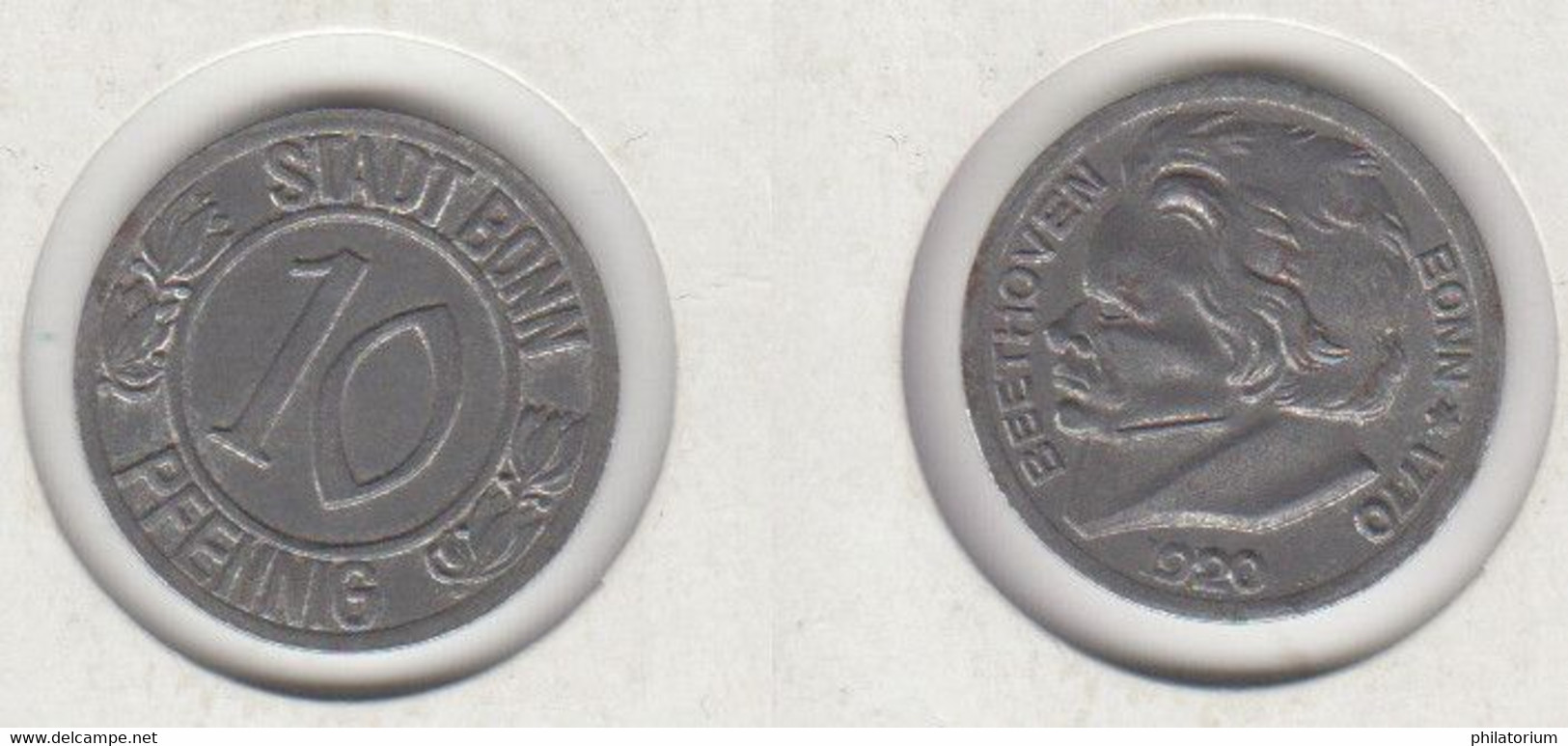 Allemagne BONN 10 Pfennig 1920   Beethoven - Monétaires/De Nécessité
